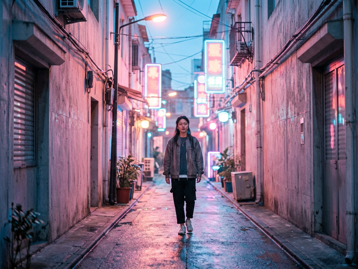 霓虹街区 AI素材 0006