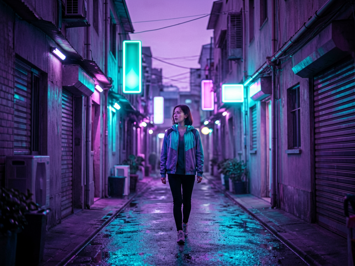 霓虹街区 AI素材 0081
