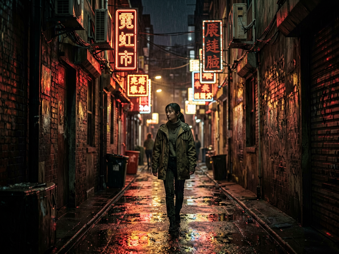 霓虹街区 AI素材 0096