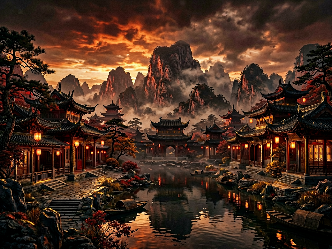 山水古风 AI素材 0040