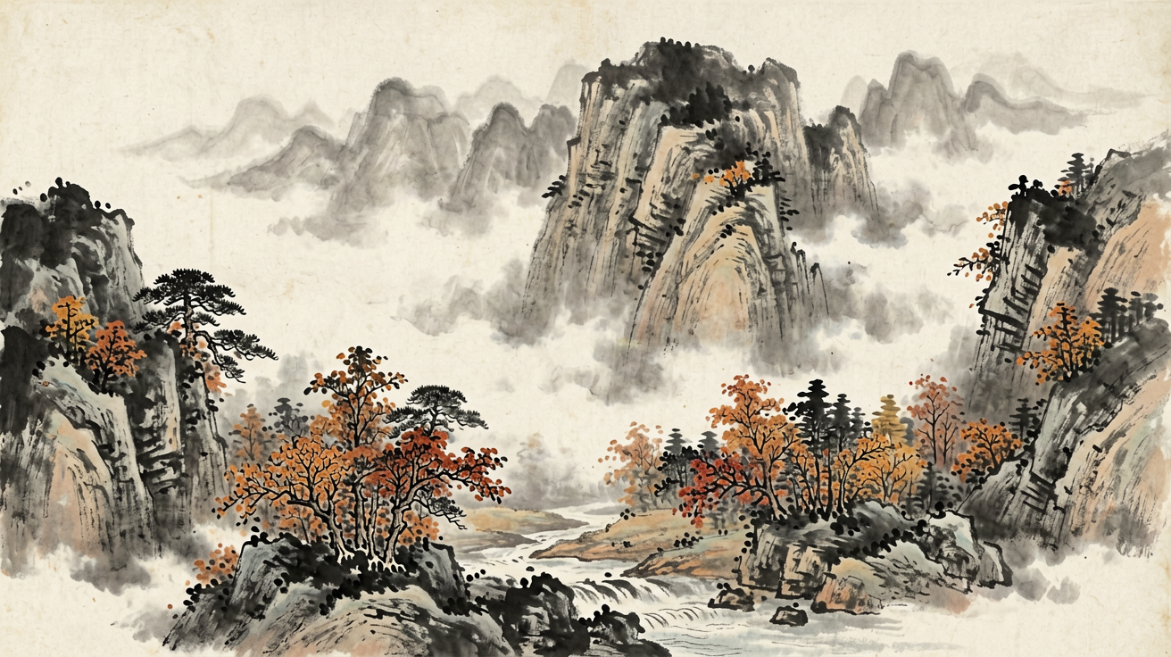水墨山水 AI素材 0006