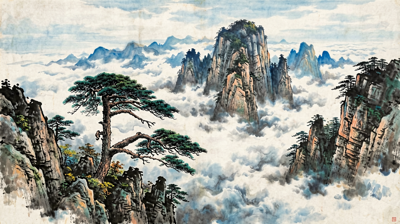 水墨山水 AI素材 0012