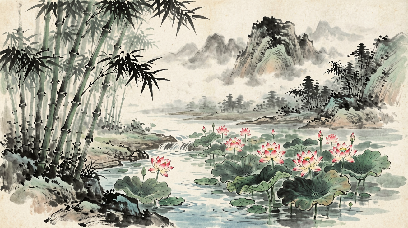 水墨山水 AI素材 0016