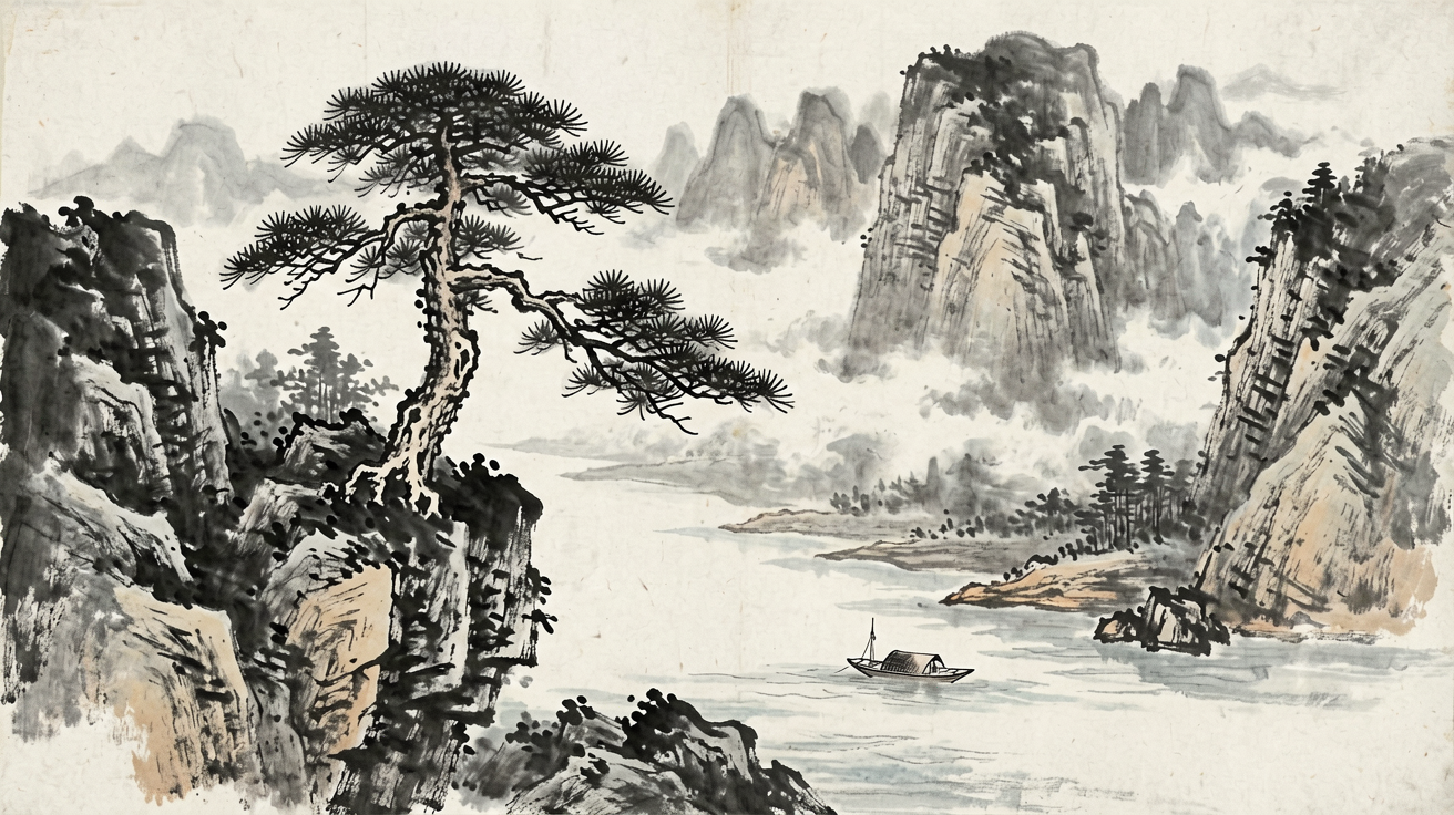 水墨山水 AI素材 0022