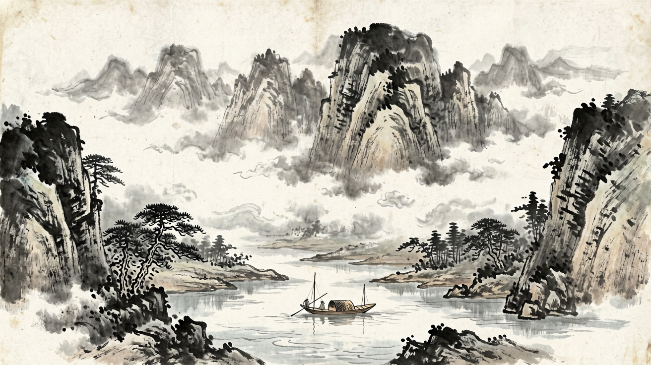 水墨山水 AI素材 0034
