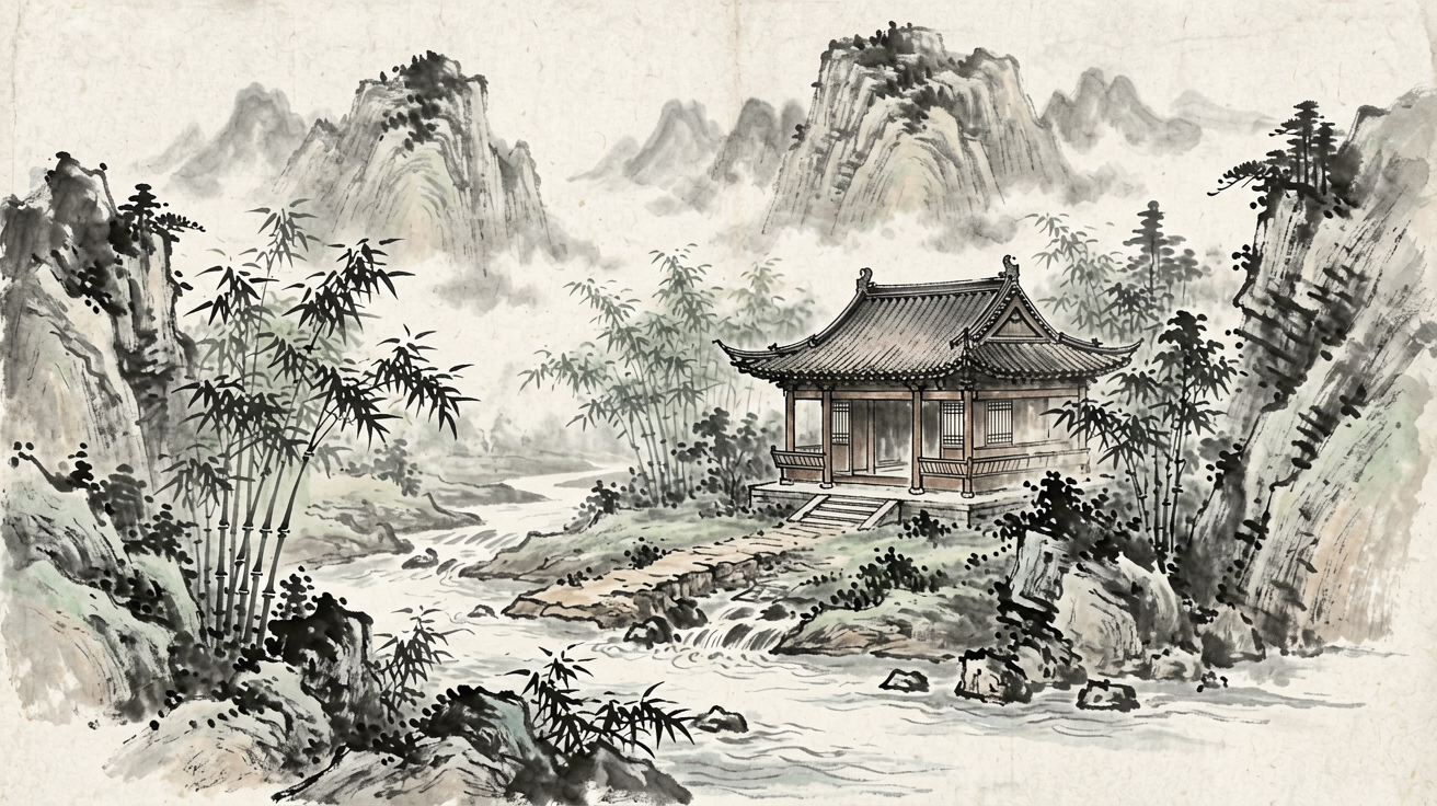 水墨山水 AI素材 0035