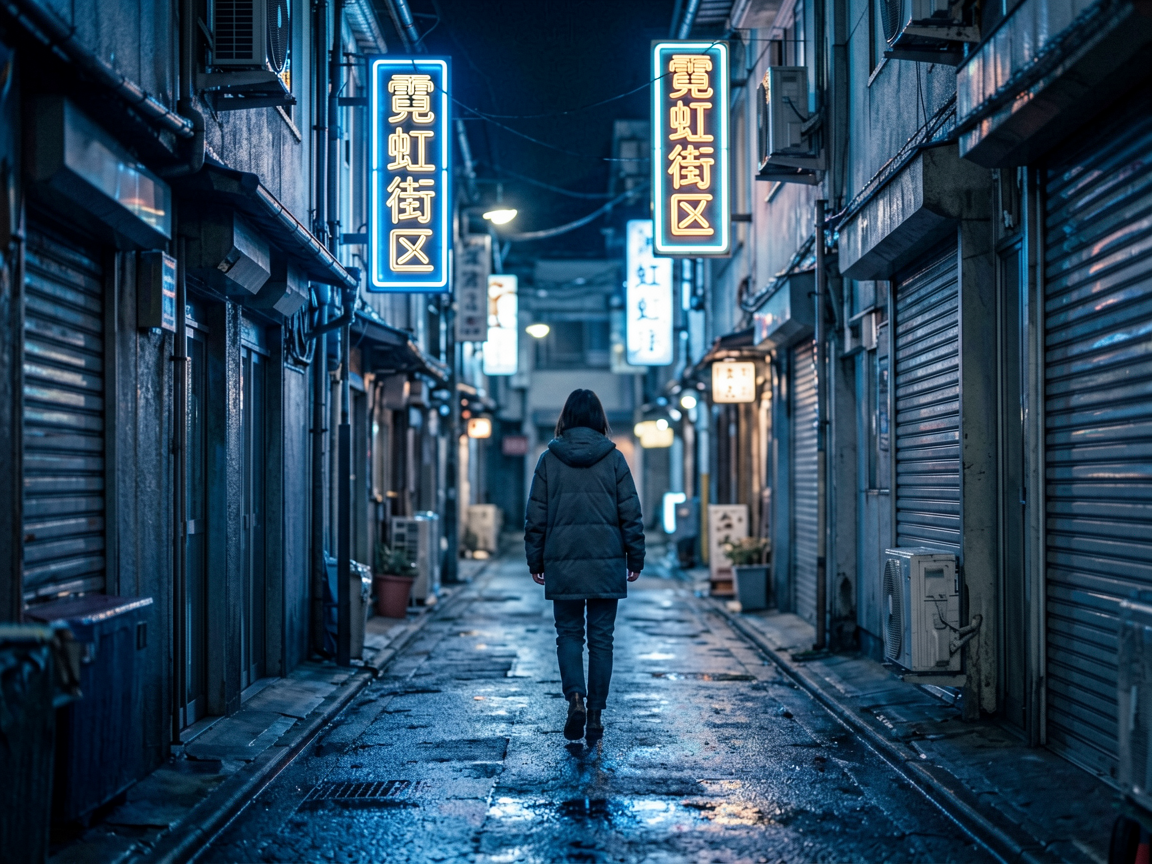 霓虹街区 AI素材 001