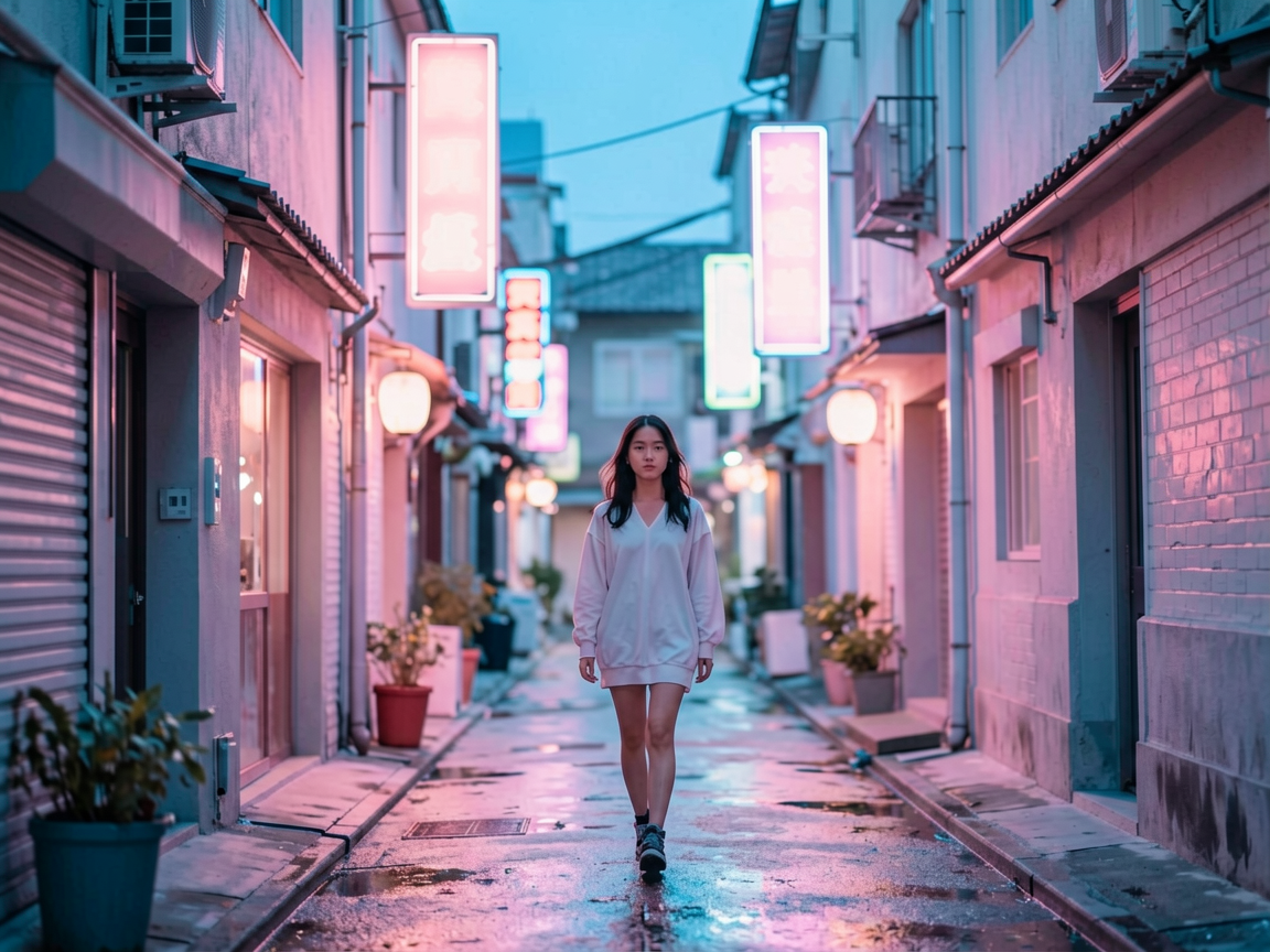 霓虹街区 AI素材 096