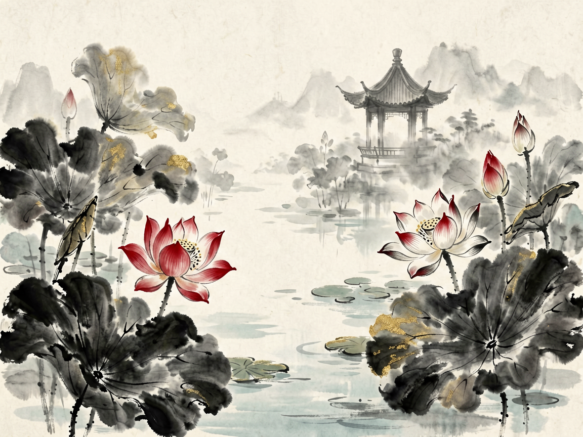 水墨花鸟 AI素材 018