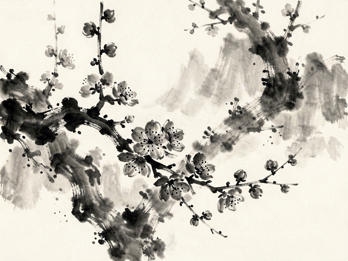 水墨花鸟 AI素材 041