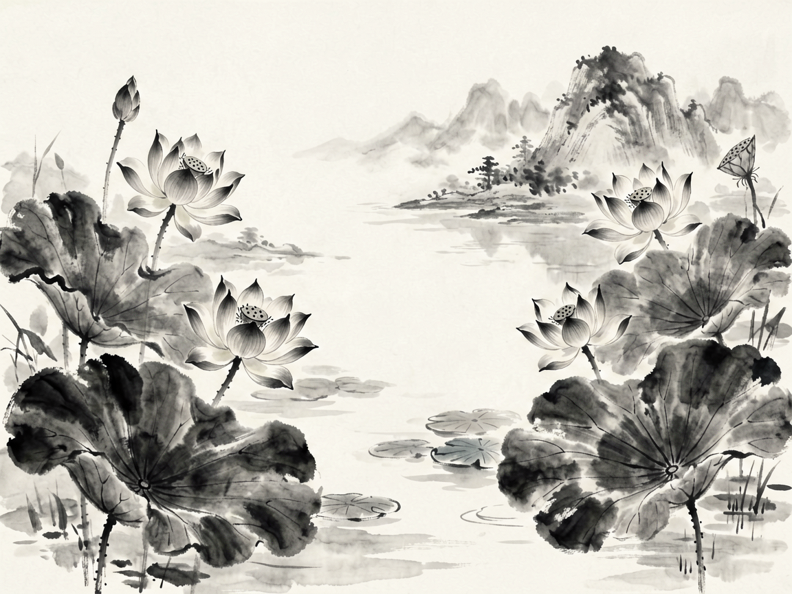 水墨花鸟 AI素材 048