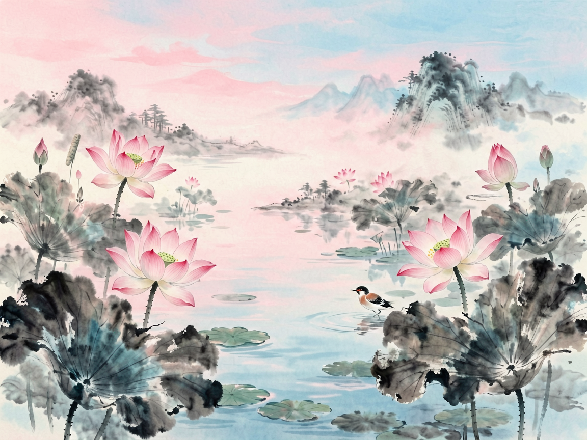 水墨花鸟 AI素材 068