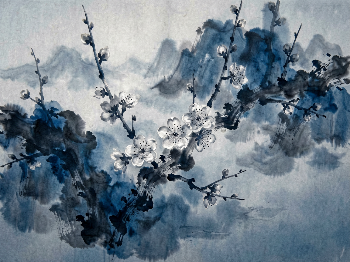 水墨花鸟 AI素材 071