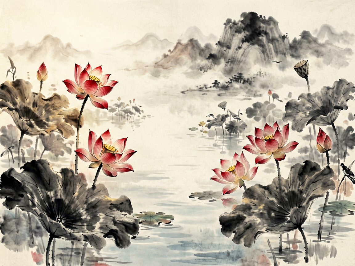 水墨花鸟 AI素材 088