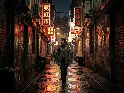 霓虹街区 AI素材 0096