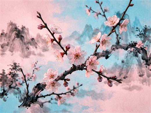 水墨花鸟 AI素材 0006