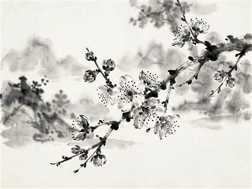水墨花鸟 AI素材 0056