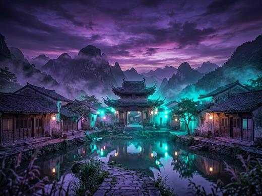 山水古风 AI素材 0060