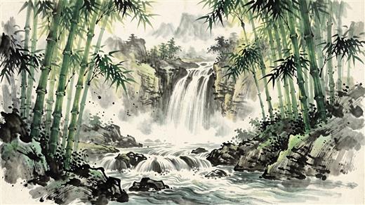 水墨山水 AI素材 0002