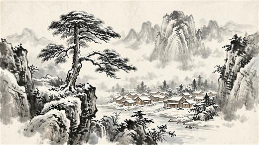 水墨山水 AI素材 0005