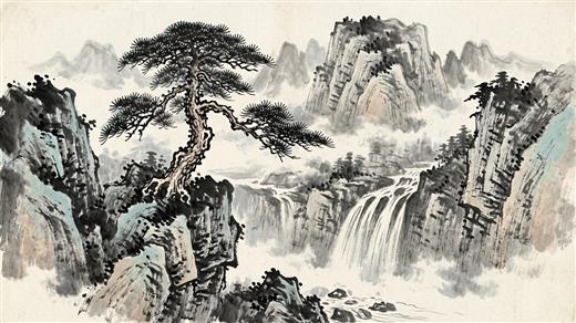 水墨山水 AI素材 0007