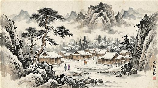 水墨山水 AI素材 0009