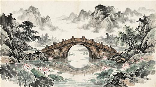 水墨山水 AI素材 0010