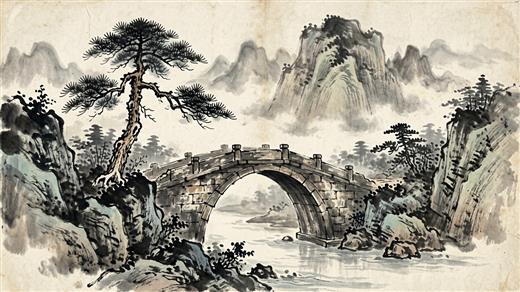 水墨山水 AI素材 0013
