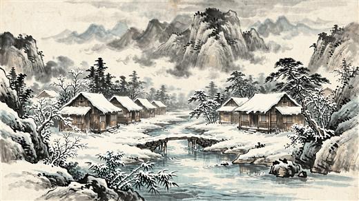 水墨山水 AI素材 0015
