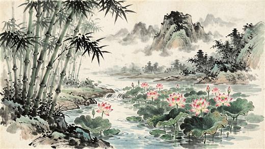 水墨山水 AI素材 0016