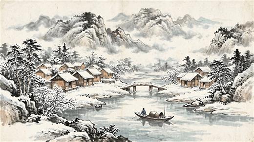 水墨山水 AI素材 0021