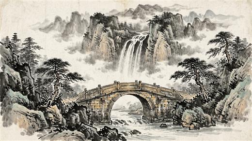 水墨山水 AI素材 0025