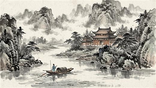 水墨山水 AI素材 0032