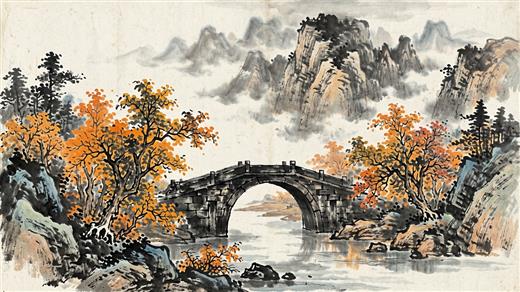 水墨山水 AI素材 0040