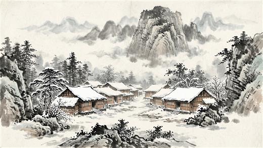 水墨山水 AI素材 0045