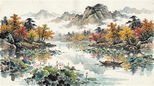 水墨山水 AI素材 0046