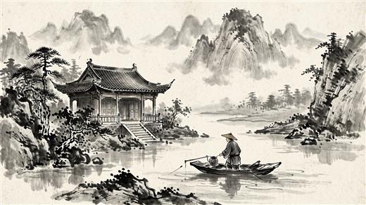 水墨山水 AI素材 0047