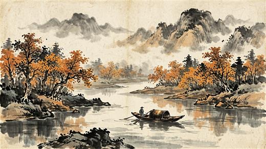 水墨山水 AI素材 0048