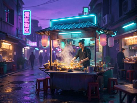 霓虹街区 AI素材 010
