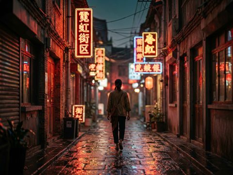 霓虹街区 AI素材 011