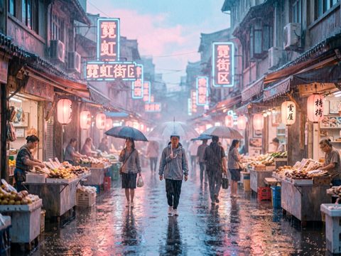 霓虹街区 AI素材 012