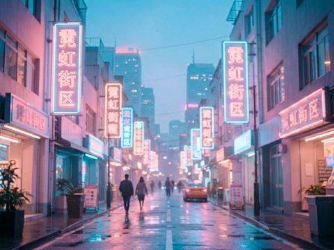 霓虹街区 AI素材 019