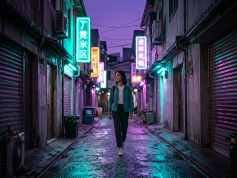 霓虹街区 AI素材 031