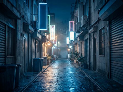 霓虹街区 AI素材 036