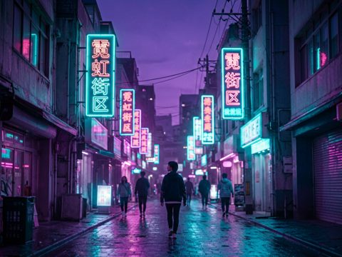 霓虹街区 AI素材 094
