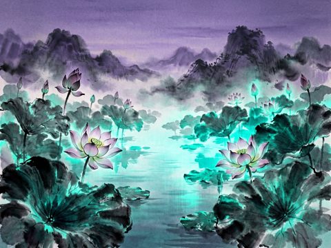 水墨花鸟 AI素材 003