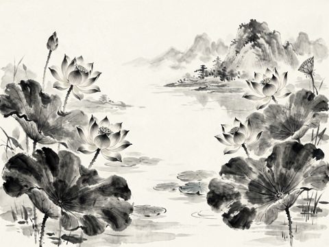 水墨花鸟 AI素材 048