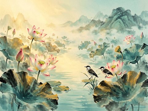 水墨花鸟 AI素材 063