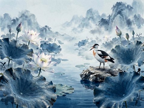 水墨花鸟 AI素材 078