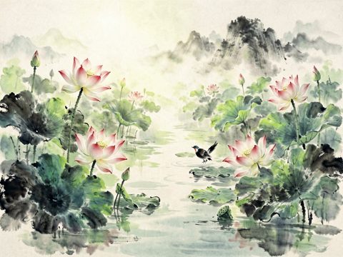 水墨花鸟 AI素材 093